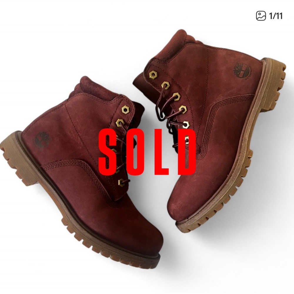 Timberland Waterville 6-inch waterproof boots in burgundy nubuck Women’s Sz 8